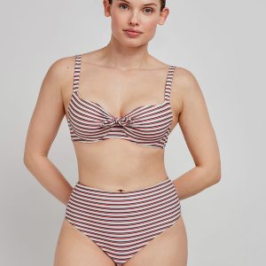 GISELA – Bikini A Righe Con Coppa Differenziata E Slip A Vita Alta