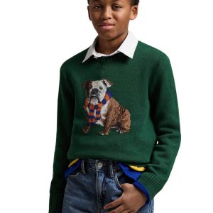 Polo Ralph Lauren Maglia Con Cane A Intarsi