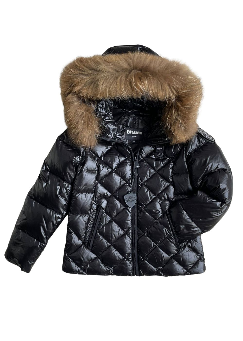 Blauer Giubbotto Con Bordo In Pelliccia - immagine 2