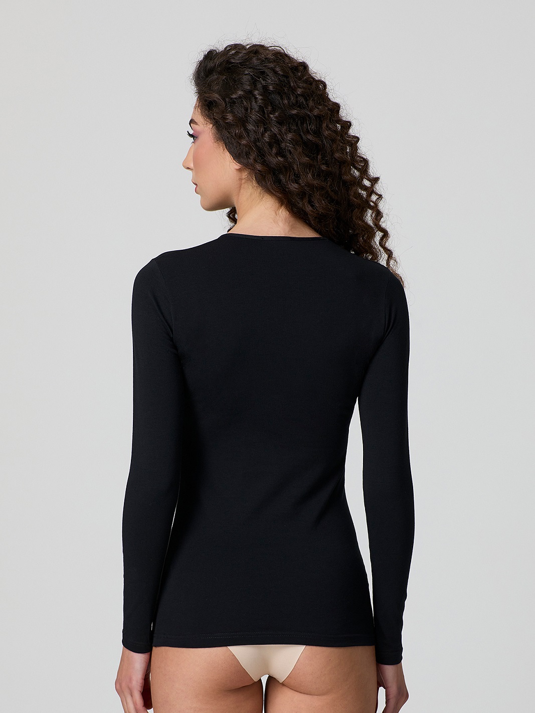 JADEA – Maglia Girocollo In Cotone Elastico a Manica Lunga - immagine 4