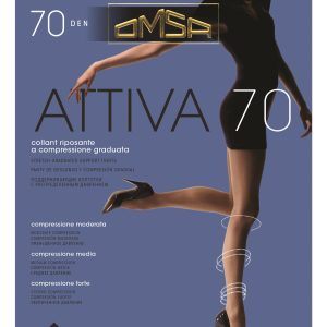 OMSA – Collant Riposante 70 Denari A Compressione Graduata – Nero – Daino – Fumo – Caramello