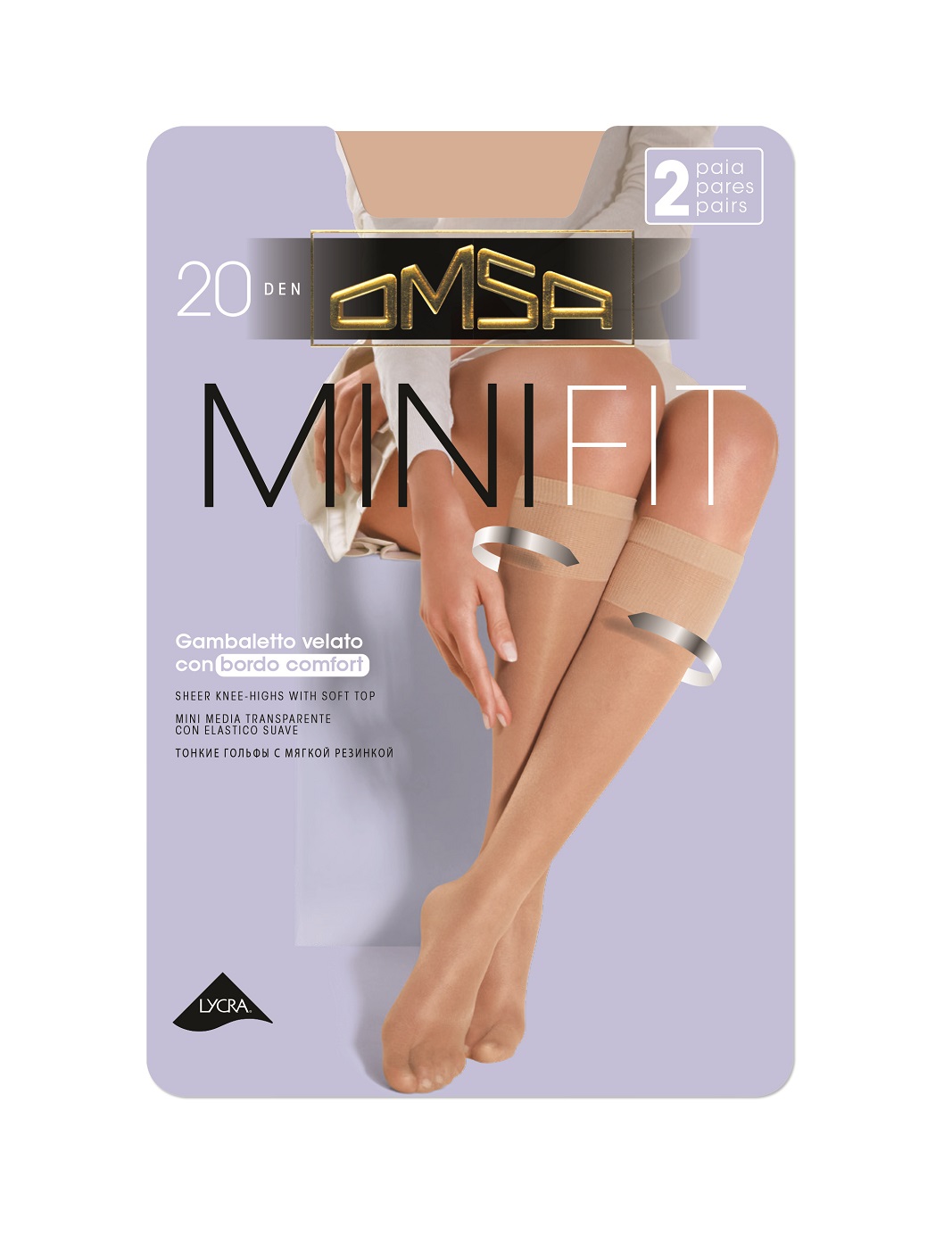 OMSA – Gambaletto Velato 20 Denari Con Bordo Comfort – Nero – Fumo – Blu Notte – Beige Naturel