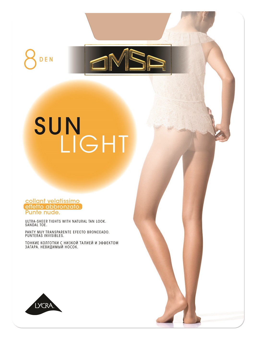 OMSA – Collant Velati 8 Denari Effetto Abbronzato – Beige Naturel – Nero
