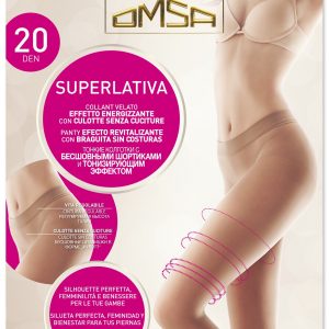 OMSA – Collant Velati 20 Denari Con Culotte Senza Cuciture – Caramello – Daino – Nero