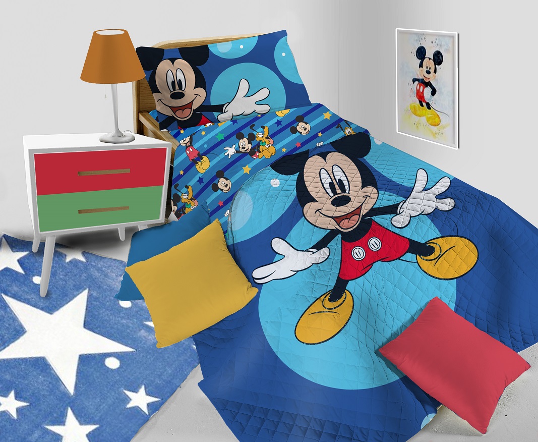 MICKEY MOUSE – Copriletto Trapuntato 1 Piazza - immagine 2