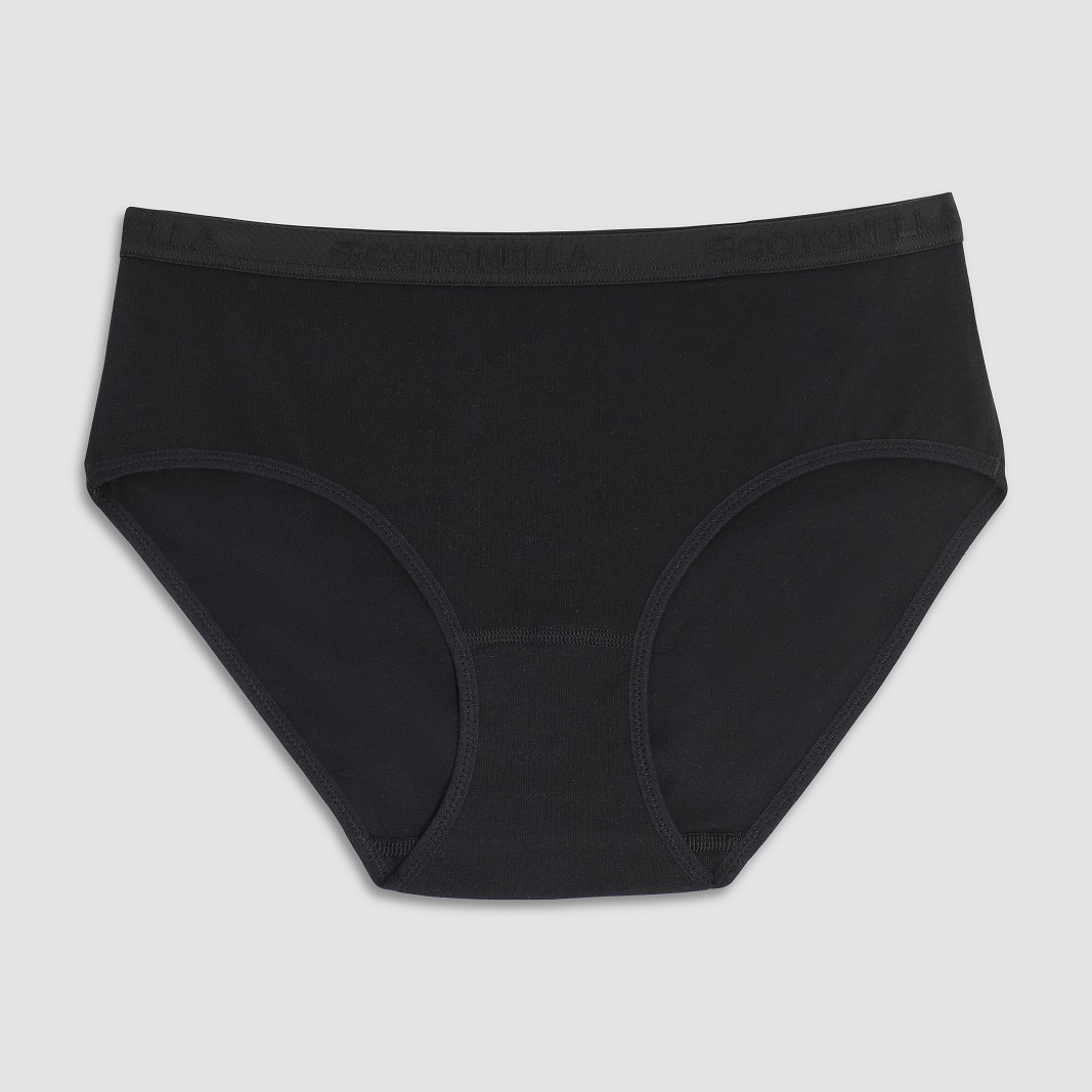 COTONELLA – Slip Midi In Cotone Bielastico 2 Pack – Nero – Bianco