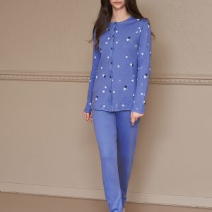 BISBIGLI – Pigiama Aperto Con Stampa A Cuoricini – Marlin – Rosa