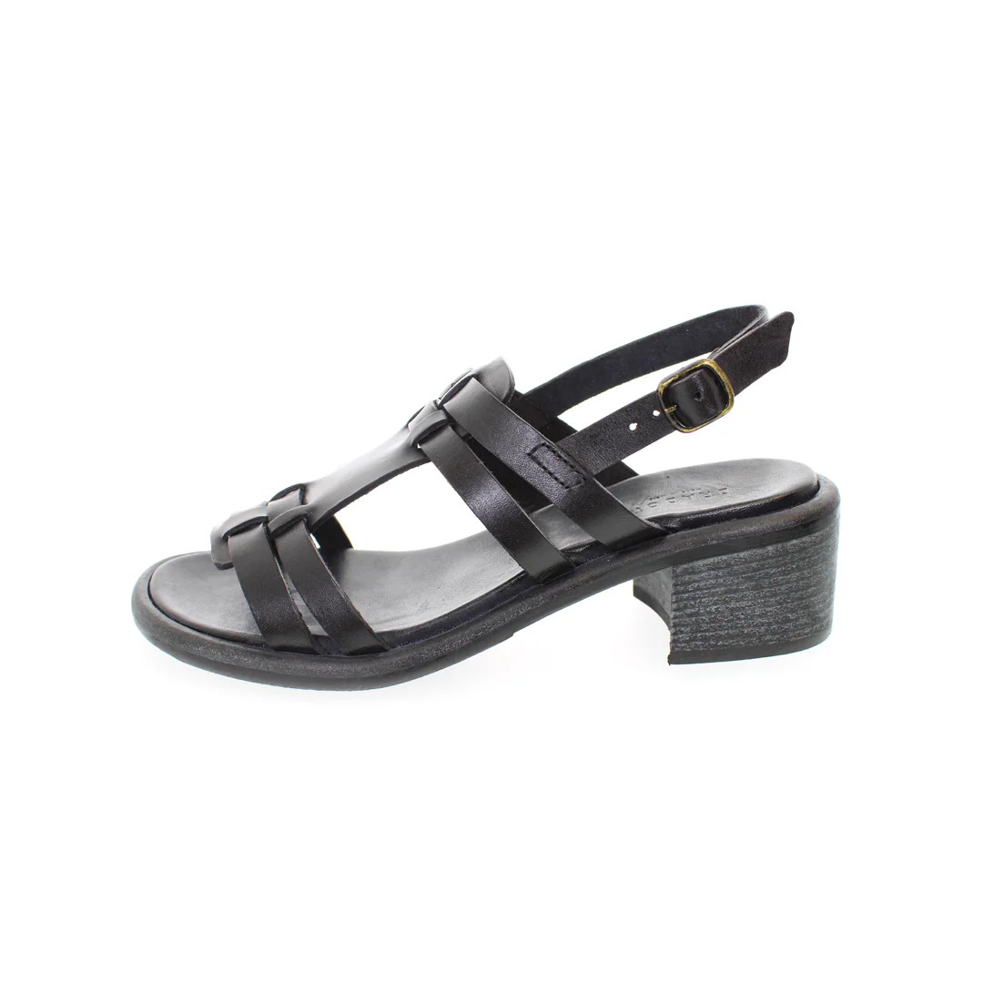 SANDALO CON TACCO PALMAS NERO