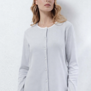 ANDRA – Pigiama Donna Aperto in Caldo Cotone con Pizzo