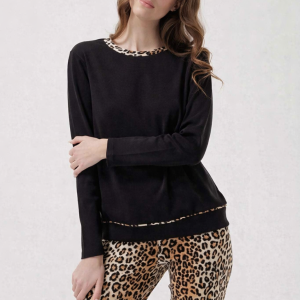 ANDRA – Pigiama Donna Rasogola con Leggings in Maglina Animalier