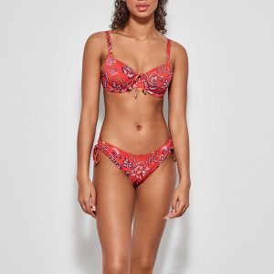 GISELA – Bikini Floreale In Coppa D – Corallo
