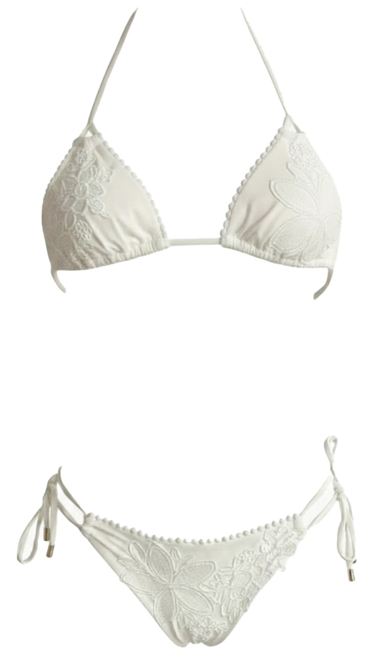 BIKINI A TRIANGOLO CON DETTAGLI FLOREALI IN PIZZO MISS BIKINI - immagine 4