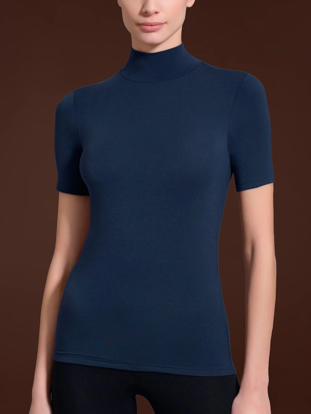 RAGNO – Maglietta Donna Collo Alto Manica Corta In Viscosa - immagine 4