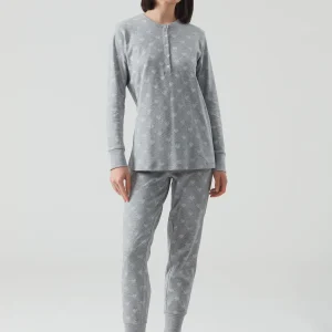 RAGNO – Pigiama Con Stampa A Cuori In Caldo Cotone – Sasso Mel.