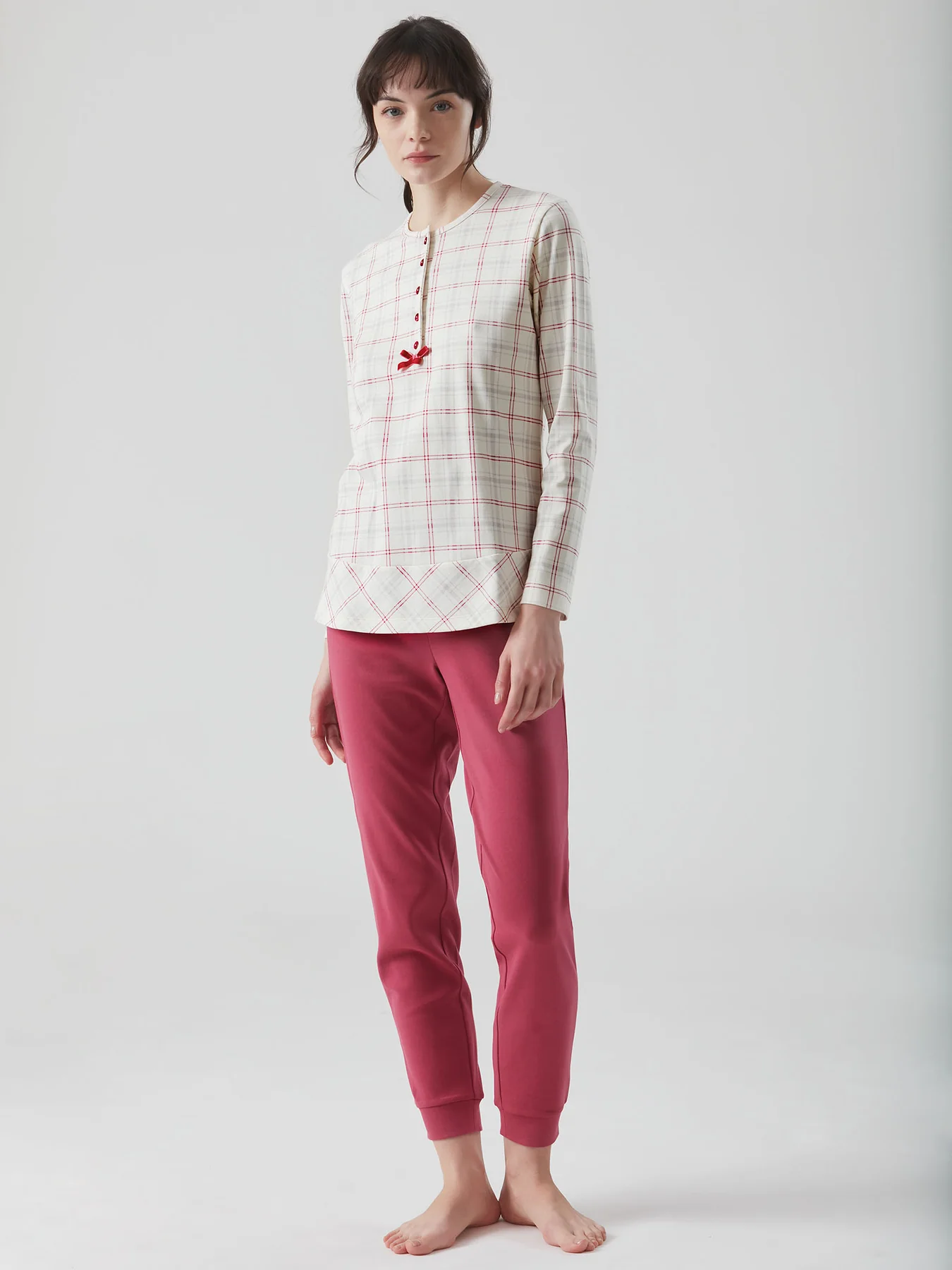 RAGNO – Pigiama Donna Caldo Cotone Interlock – Avorio - immagine 2