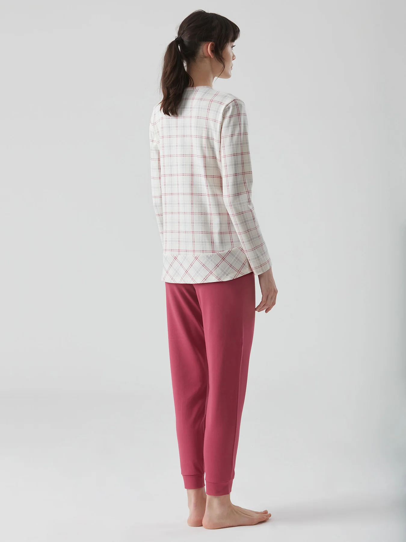 RAGNO – Pigiama Donna Caldo Cotone Interlock – Avorio - immagine 3