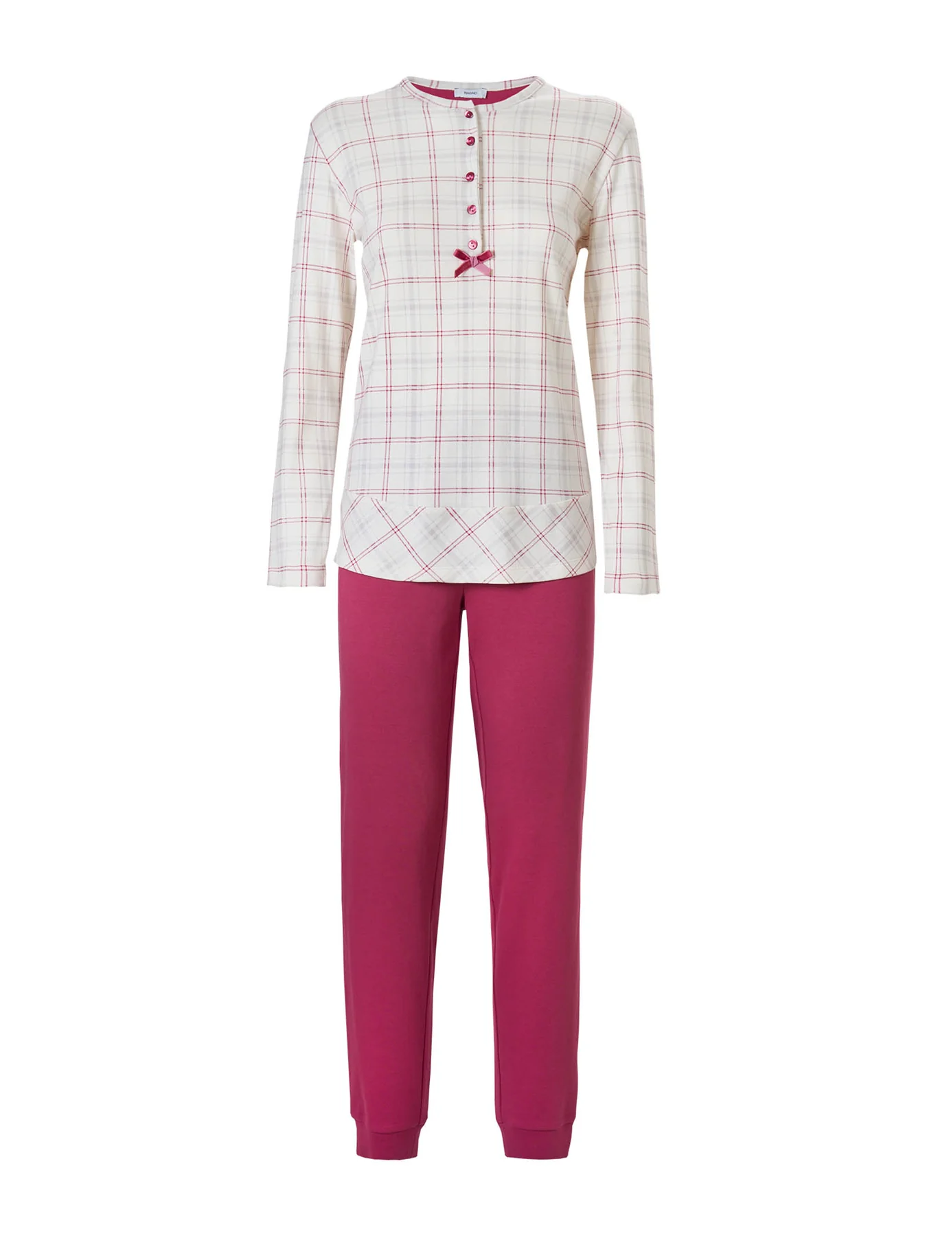 RAGNO – Pigiama Donna Caldo Cotone Interlock – Avorio - immagine 5