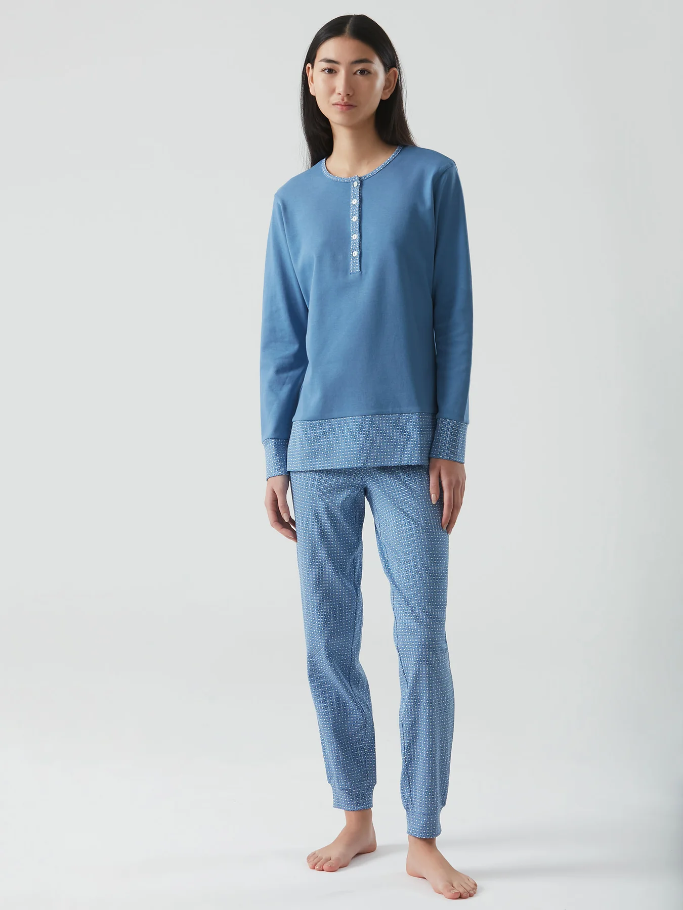 RAGNO – Pigiama Con Stampa Geometrica In Caldo Cotone – Carta Zucchero - immagine 4