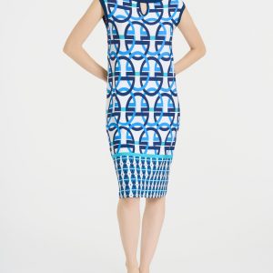 RAGNO – Vestito Estivo Smanicato A Tubino Con Fantasia A Cerchi