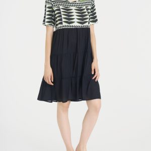 RAGNO – Abito Mare Fantasia Geometrica Con Balze In Viscosa