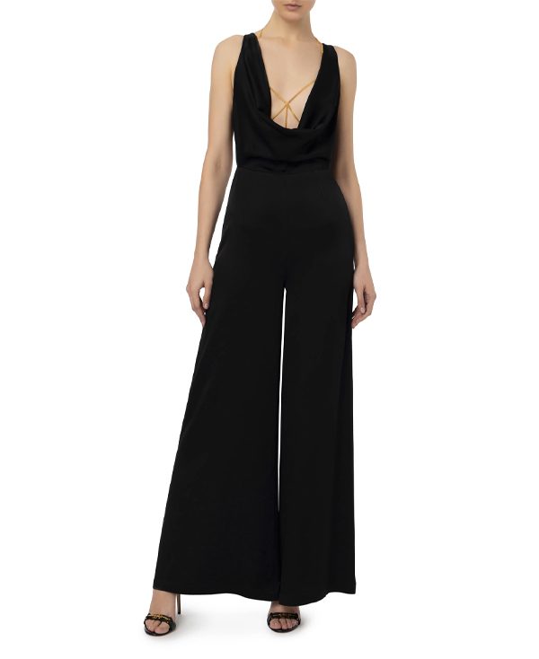 Tuta nera accessorio reggiseno – Elisabetta Franchi - immagine 3