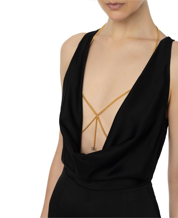 Tuta nera accessorio reggiseno – Elisabetta Franchi - immagine 4