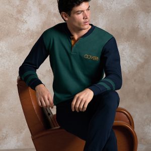 ENRICO COVERI – Pigiama In Caldo Cotone – Pino – Blu