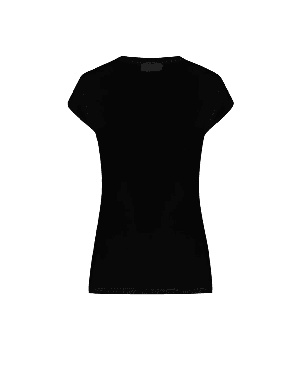 T-shirt nera in jersey con ricamo – Elisabetta Franchi - immagine 3