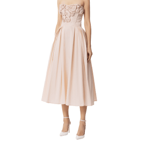 Abito in gabardina con rose ricamate – Elisabetta Franchi