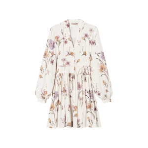 Abito corto in crêpe de Chine a fiori – Twinset