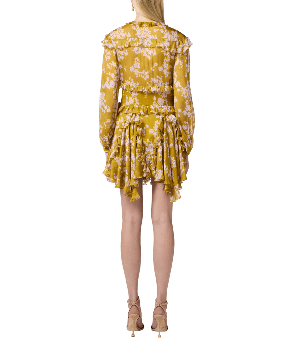 Abito stampato in voile di seta con ruches – Elisabetta Franchi - immagine 4