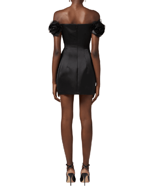 Abito in duchesse con fiori applicati – Elisabetta Franchi - immagine 4