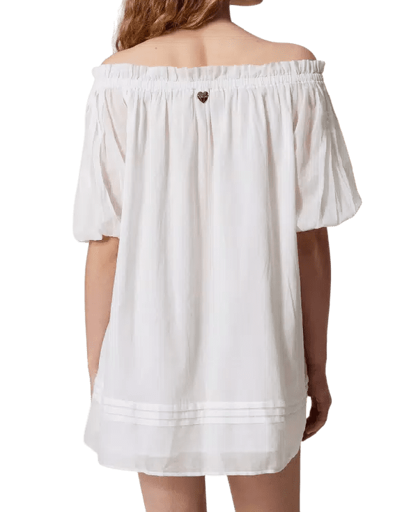 Abito corto in mussola con pieghe – Twinset - immagine 4