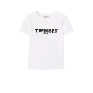 T-shirt con logo lettering ricamato – Twinset