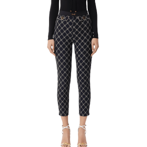 Pantaloni in crêpe con stampa a losanghe – Elisabetta Franchi