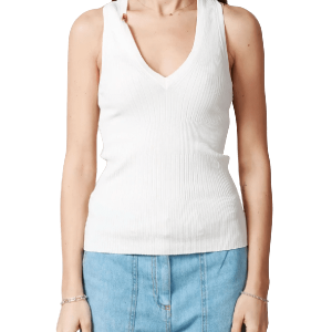 Top a coste con scollo a V – Elisabetta Franchi