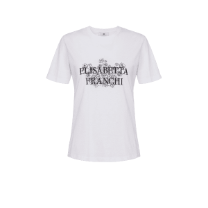 T-shirt in jersey con stampa e ricamo – Elisabetta Franchi
