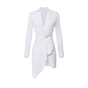 Shirt dress in popeline con dettaglio gioiello – Elisabetta Franchi