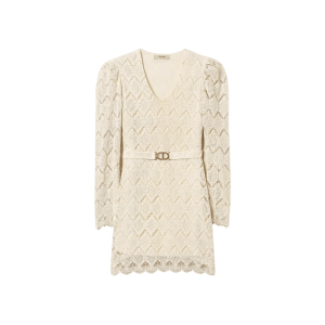 Abito corto in pizzo macramè – Twinset