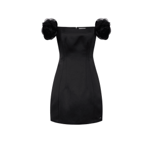 Abito in duchesse con fiori applicati – Elisabetta Franchi