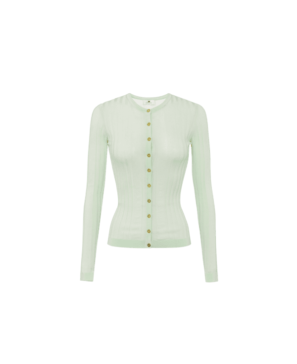 Cardigan in cotone con bottoni dorati – Elisabetta Franchi - immagine 2