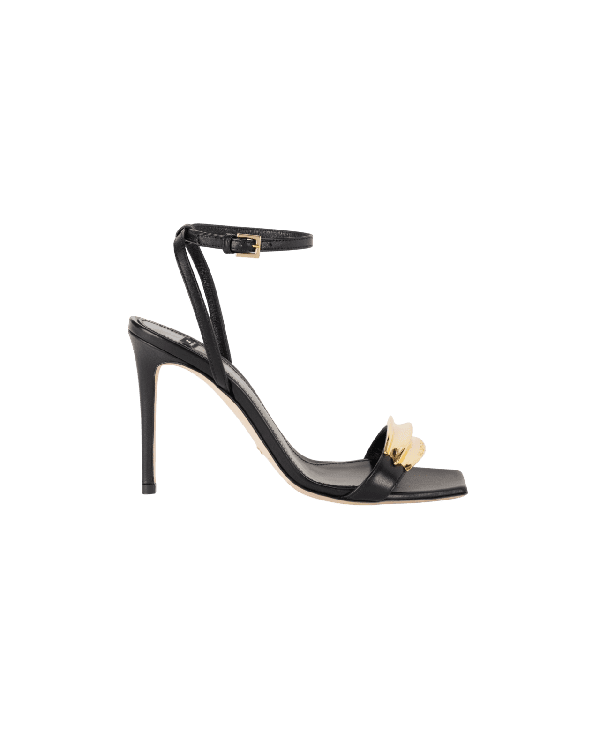 Sandali in pelle con dettaglio gioiello – Elisabetta Franchi