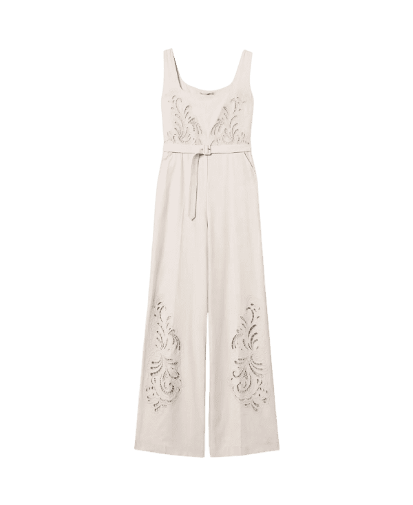 Tuta in misto lino con ricamo – Twinset - immagine 2