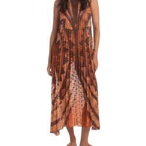 Abito lungo plissè intreccio africano – Pin Up