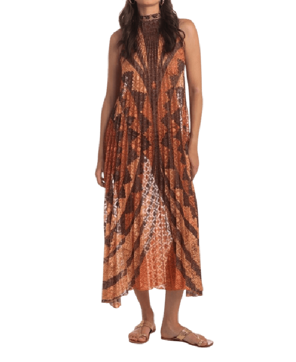 Abito lungo plissè intreccio africano – Pin Up - immagine 2