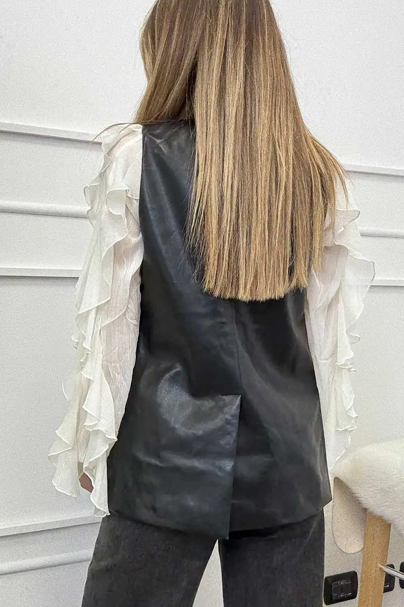 Glamorous Gilet Ecopelle Borchie - immagine 6