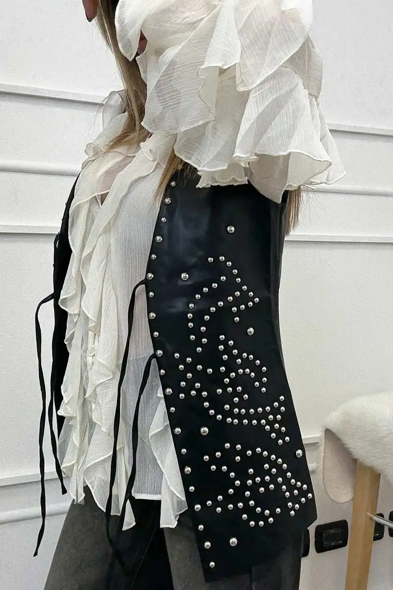 Glamorous Gilet Ecopelle Borchie - immagine 4