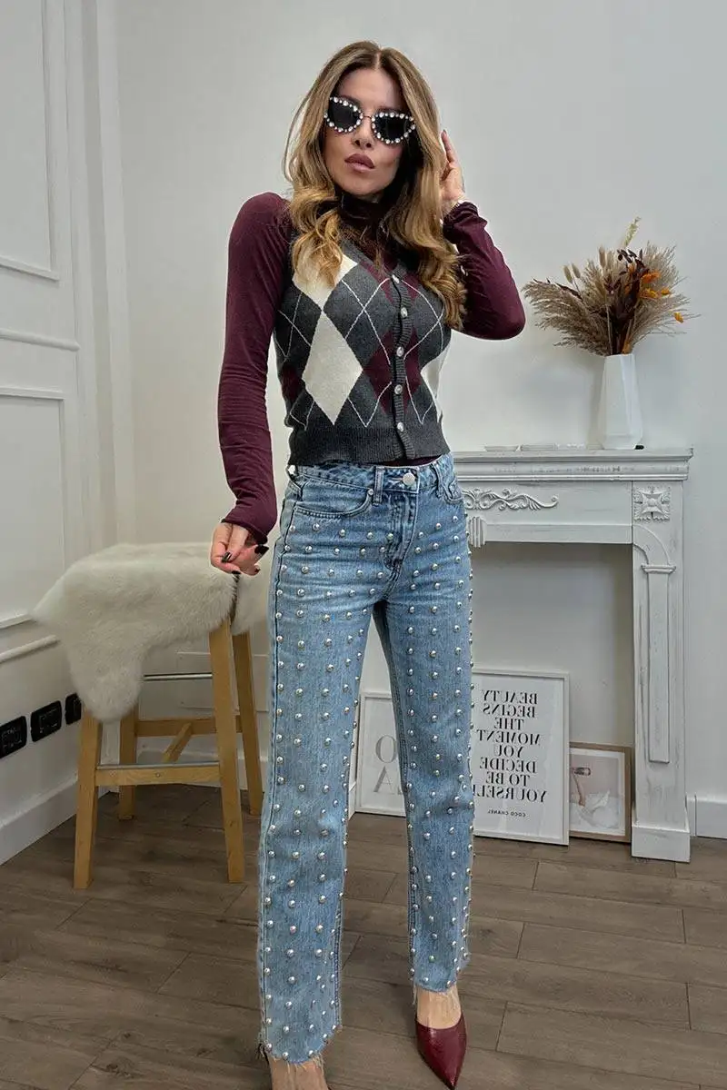 VelvetSnack Maglia Kim Collo Alto Vino - immagine 3