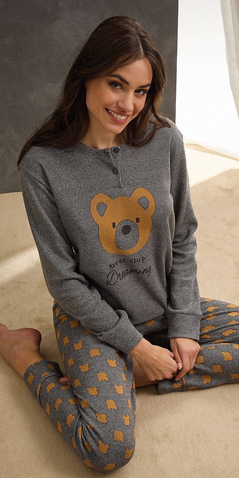 GRANCHIO – Pigiama Donna Punto Milano Con Orsetto