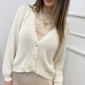 HaveOne Cardigan Bottoni Gioiello Calce
